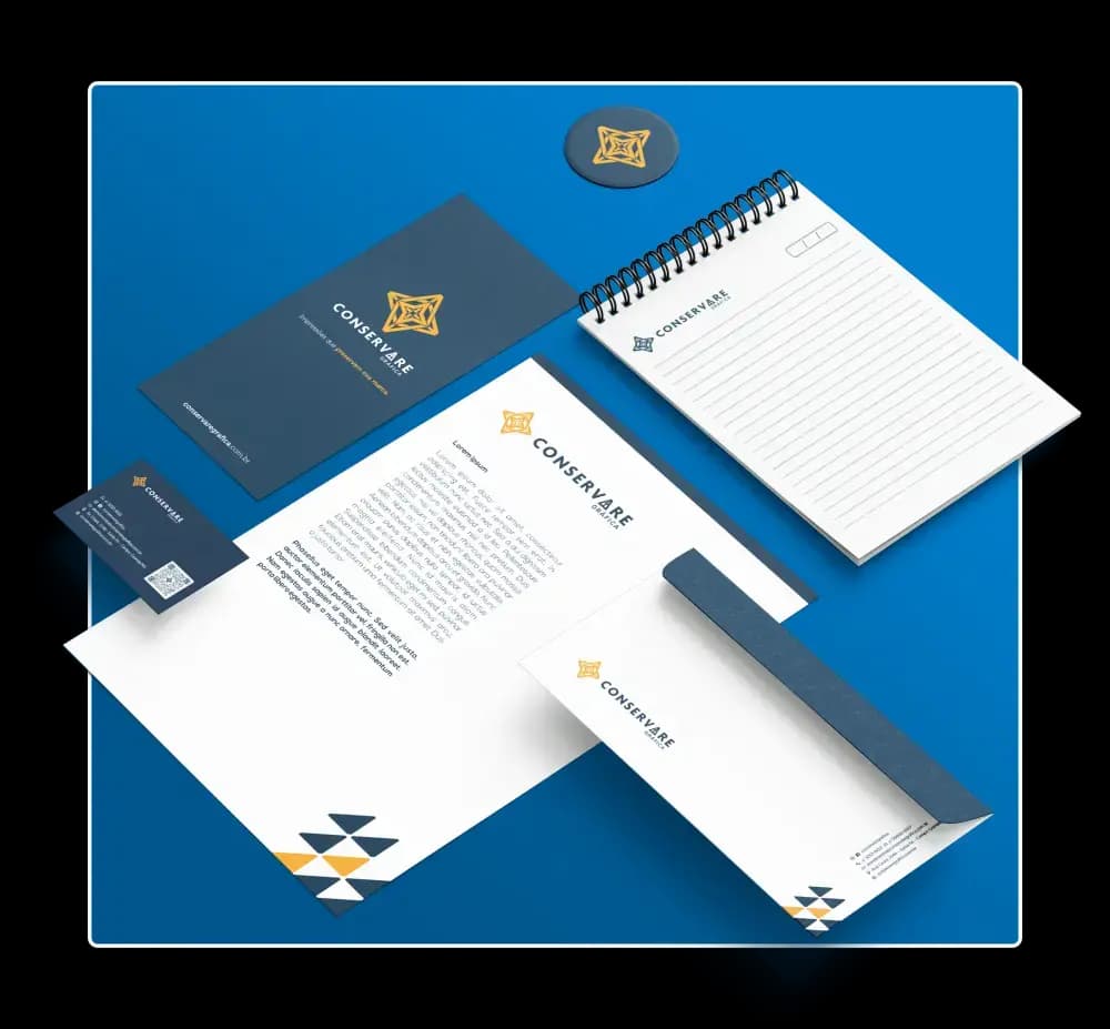 Materiais de papelaria corporativa
